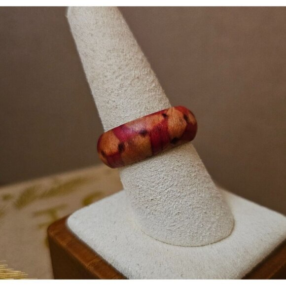 Size 9 Real Wood Unisex Ring Handcrafted Matte Finish Minimalist Jewelry - Picture 1 of 4